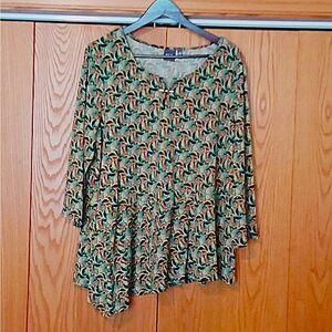 Rafaella Green Tunic Asymmetrical Relaxed Style